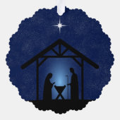 Kerstmisscène religieus ornament kaart (Achterkant)