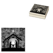 Kerstmisscène religieus rubberstempel (Gestempeld)