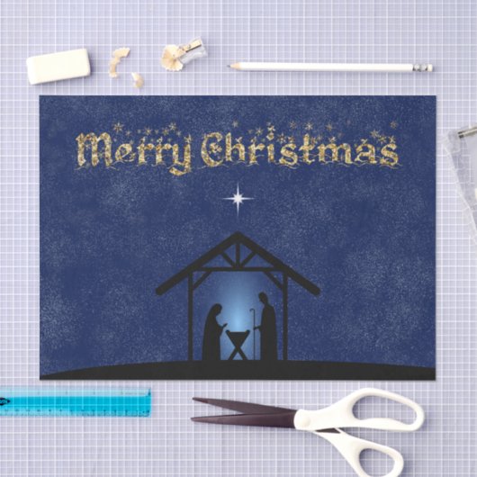 Kerstmisscène religieus tissuepapier (Craft)