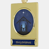 Kerstmisscène religieus verguld banner ornament (Links)
