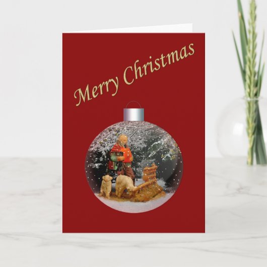 Kerstmisscène Sphere Kaart (Voorkant)