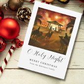 Kerstmisscène van de Heilige Nacht Feestdagenkaart