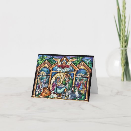 Kerstmisscène Vrolijk kerstfeest Kaart (Voorkant)