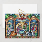 Kerstmisscène Zegeningen van Kerstmis Feestdagenkaart (Voorkant / Achterkant)