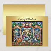 Kerstmisscène Zegeningen van Kerstmis Feestdagenkaart (Voorkant / Achterkant)
