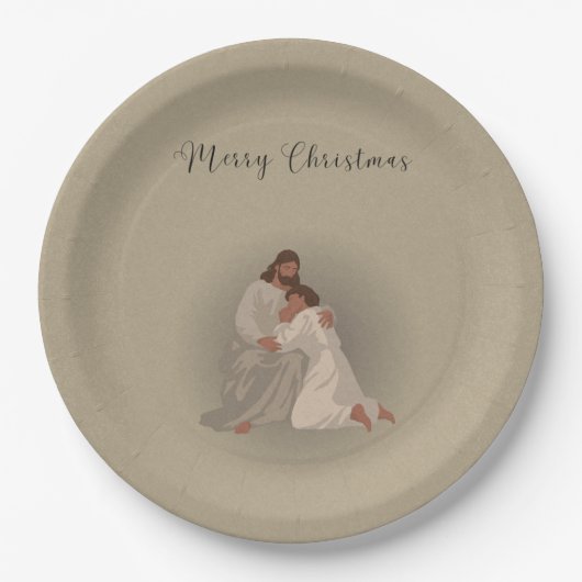 Kerstmisse kerstservetten papieren bordje (Voorkant)