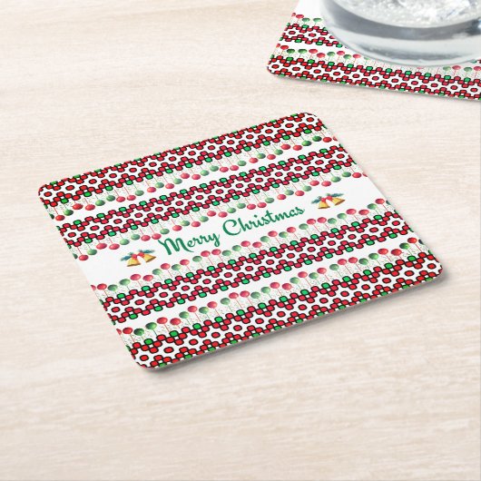 Kerstmisse servetten kartonnen onderzetters (Schuin)