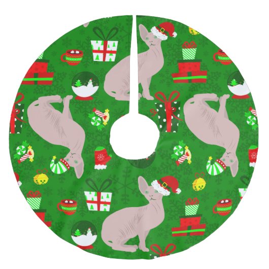 Kerstmissfynx Kat Santa Sfinx Kerstboom Rok (Voorkant)