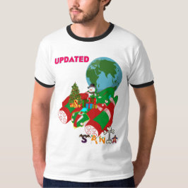 Kerstmisshirt ontwerp: 'Geüpdatete Kerstman'. T-shirt