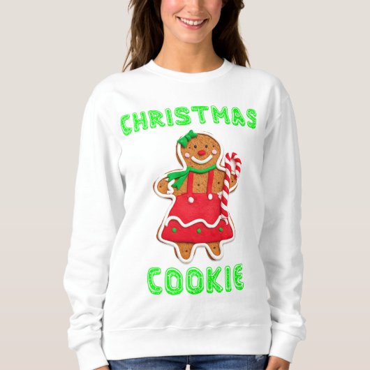 KERSTMISSKOEK Grappige Lelijke Trui Sweatshirt Gra (Voorkant)