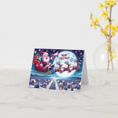 Kerstmisslee van de Kerstman Kaart (Gele Bloem)