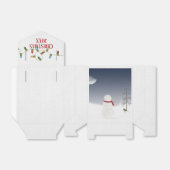 Kerstmissneeuwman met gouden ster voor boom bedankdoosjes (Uitgevouwen)