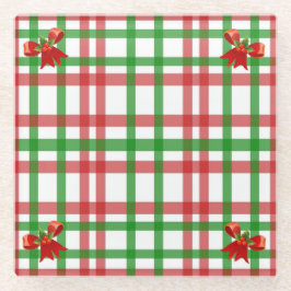 Kerstmisspel Bow Accent Country Glazen Onderzetter