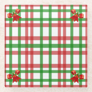 Kerstmisspel Bow Accent Country Glazen Onderzetter