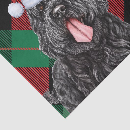Kerstmisspel Zwarte Russische Terriër Hond Tissuepapier (Detail)
