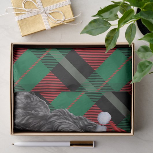 Kerstmisspel Zwarte Russische Terriër Hond Tissuepapier (Geschenk)