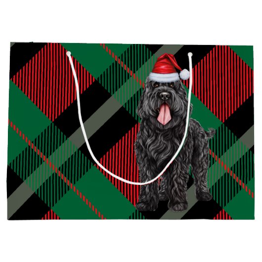 Kerstmisspel Zwarte Russische Terriër Hond Vakanti Groot Cadeauzakje (Achterkant)