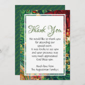 KERSTMISSTERREN Feestelijk Retro Rood Groen Goud Bedankkaart (Voorkant / Achterkant)