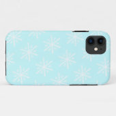 Kerstmist blauw sneeuwvlokpatroon Case-Mate iPhone case (Achterkant (horizontaal))