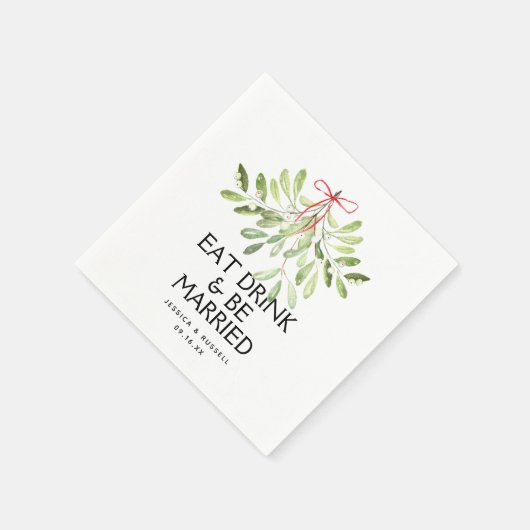 Kerstmistel Kerst Huwelijk Papier Servet (Hoek)