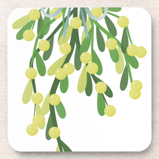 kerstmistletoe bier onderzetter (Voorkant)