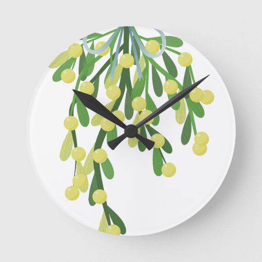 kerstmistletoe ronde klok (Voorkant)