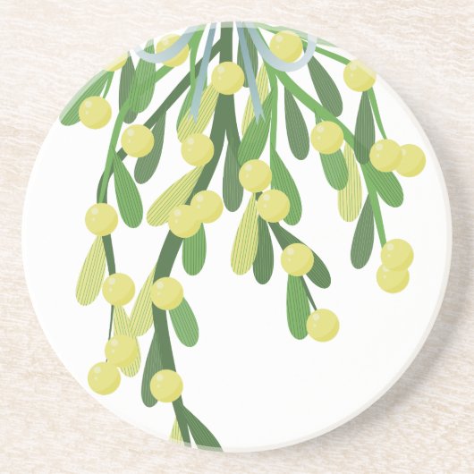 kerstmistletoe zandsteen onderzetter (Voorkant)
