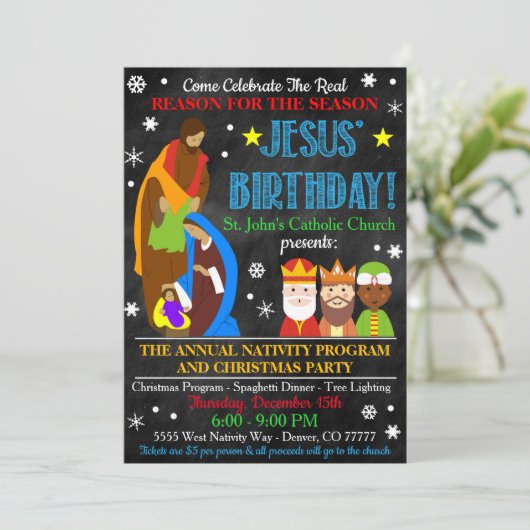 Kerstmisuitnodiging Kaart (Staand voorkant)