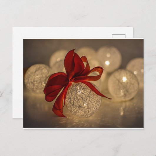 Kerstmisverlichte ornament Bauble Ribbon briefkaar Feestdagenkaart (Voorkant / Achterkant)