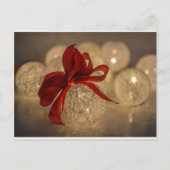 Kerstmisverlichte ornament Bauble Ribbon briefkaar Feestdagenkaart (Voorkant)