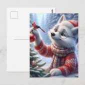 Kerstmisvos en de vogels briefkaart (Voorkant / Achterkant)