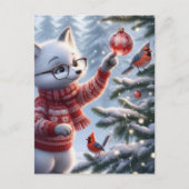 Kerstmisvos en de vogels briefkaart (Voorkant)