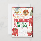 Kerstmiswafel en pyjama vakantie brunch kaart (Voorkant)