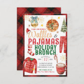 Kerstmiswafel en pyjama vakantie brunch kaart (Voorkant / Achterkant)
