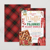 Kerstmiswafel en pyjama vakantie brunch kaart (Voorkant / Achterkant)