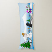 Kerstmiswinterscène Cartoon 2-zijdig lichaamskusse Lichaamskussen (Voorkant Verticaal)