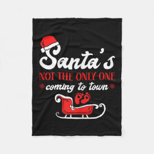 Kerstmiszwangerschapsaankondiging Santa's Baby Fleece Deken