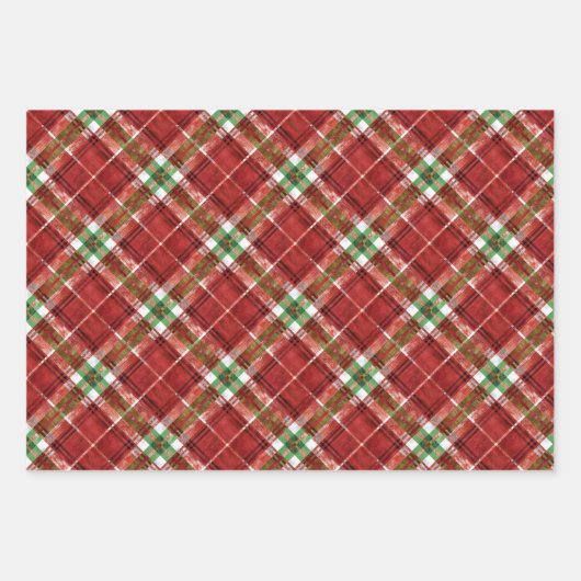 kerstmix - BG-tartan, bubbels en lint Inpakpapier Vel (Voorkant 2)