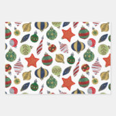 kerstmix - BG-tartan, bubbels en lint Inpakpapier Vel (Voorkant)