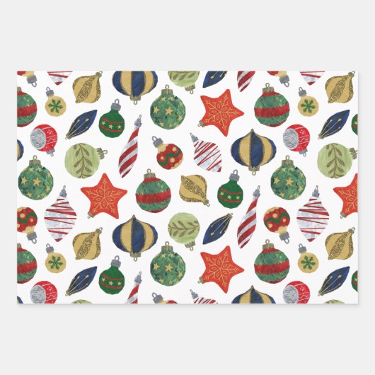 kerstmix - BG-tartan, bubbels en lint Inpakpapier Vel (Voorkant)