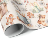 Kerstmix elementen inpakpapier 30 in x 6 ft (Rol Hoek)