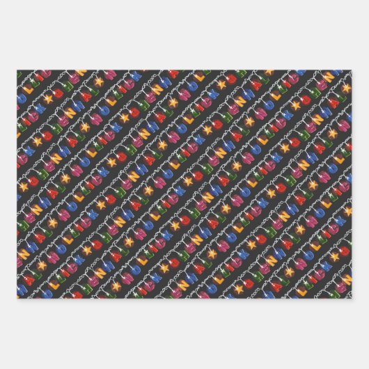 kerstmix - kerstverlichting inpakpapier vel (Voorkant 3)