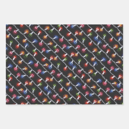 kerstmix - kerstverlichting inpakpapier vel (Voorkant)