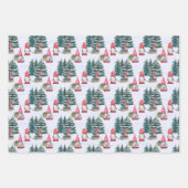 Kerstmnis Kabouters in de Winter Inpakpapier Vel (Voorkant)
