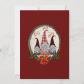 Kerstmnis Kabouters Rood, Rustiek, Geruit, Trendy Kaart (Achterkant)