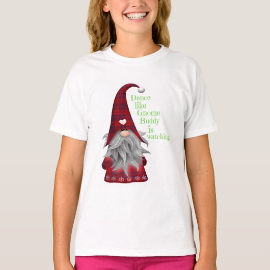 Kerstmode Cadeaubonus DANS ALS GNOME BUDDY T-shirt (Voorkant)