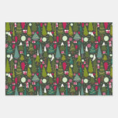 Kerstmoderne bomen, groot inpakpapier vel (Voorkant 2)