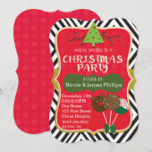 Kerstmoderne Boom & Cake Pops Uitnodigingen (Voorkant / Achterkant)