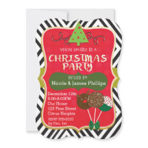 Kerstmoderne Boom & Cake Pops Uitnodigingen
