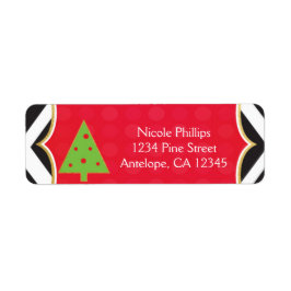 Kerstmoderne Boom Mooie Kerst Adreslabels Etiket